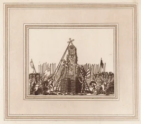 Het neerhalen van de Cheapside Cross op 2 mei 1643