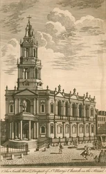 Het zuidwestelijke uitzicht van de St Marys Kerk in de Strand