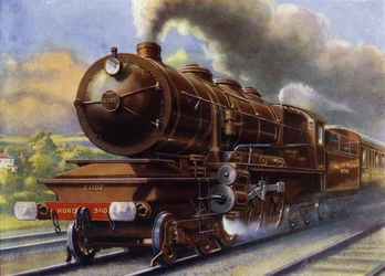 De trein die van Boulogne naar Parijs rijdt