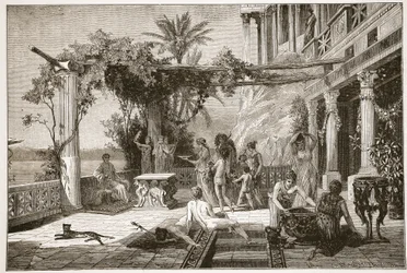 Tiberius bij Capreae (litho)