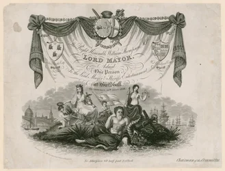 Toegangskaart voor het Lord Mayors Entertainment op 10 november 1828
