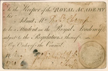 Toegangsbewijs voor de Royal Academy, Londen