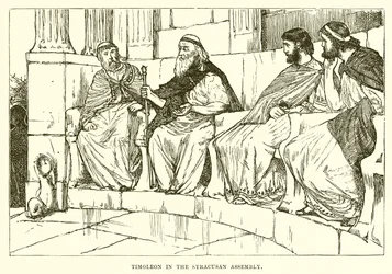 Timoleon in de Syracusaanse vergadering