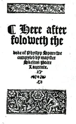 Titelpagina voor The Boke of Phyllyp Sparowe door John Skelton, gepubliceerd ca. 1550