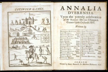 Titelpagina voor Annalia Dubrensia: Upon the Yeerely celebration of Mr. Robert Dovers Olimpick Games upon Cotswold Hills, 1636