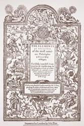 Titelpagina van vroege vertaling van Euclides