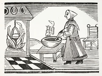 Klein Duimpje, illustratie uit Chap-books van de Achttiende Eeuw door John Ashton, uitgegeven 1882