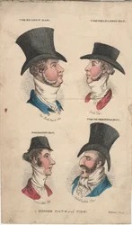 Modieuze hoeden en dassen, ca. 1815-20