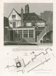 Tottenham Court, bezet door het Adam and Eve Theehuis en Tuinen