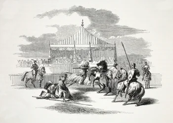 Toernooi in Nevyn, in Caernarvonshire, 19e eeuw