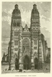 Kathedraal van Tours, westgevel (gravure)