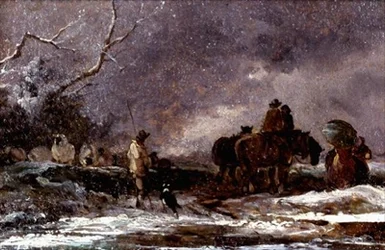 Reizigers in een Sneeuwstorm