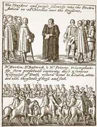 Ware informatie over het begin en de oorzaak van al onze problemen: hoe uitgebroed en hoe voorkomen, uit een puriteins pamflet, 1648, illustratie uit De Kerk van Engeland: Een Geschiedenis voor het Volk door H.D.M. Spence-Jones