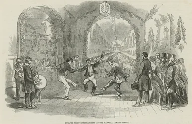 Driekoningenavond vermaak in het Hanwell Krankzinnigenasiel