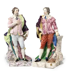 Twee historische figuren van heren, ca. 1810