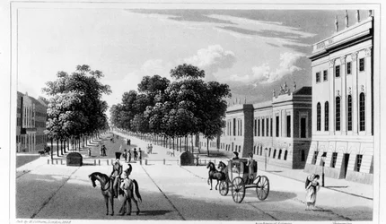 Unter den Linden, uit St. Petersburg: A Journal of Travels to and from that Capital door A.B. Granville, gepubliceerd in 1828