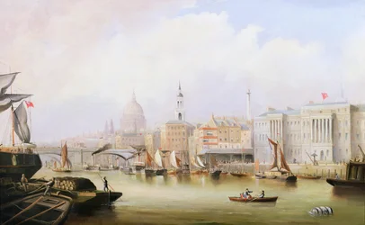 Uitzicht over de Theems met Blackfriars en St. Paul