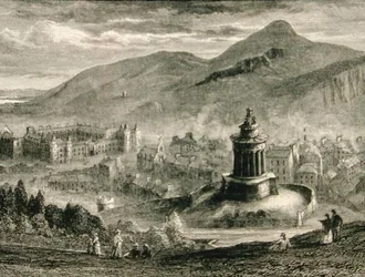 Uitzicht vanaf het Burns Monument, Calton Hill, Edinburgh rond 1880, uit 