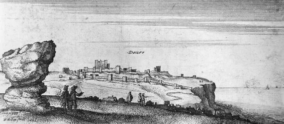 Uitzicht op Dover Castle (gravure)