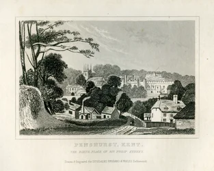 Uitzicht op Penshurst, Kent, ca. 1840