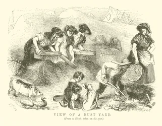 Gezicht op een stofwerf (gravure)