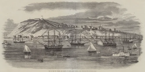 Uitzicht op de stad, citadel en haven van Quebec, Noord-Amerika