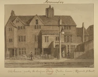 Uitzicht op de Coopers Arms Inn, Russell Street, 1828