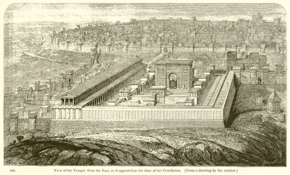 Uitzicht op de Tempel vanuit het Oosten, zoals het verscheen ten tijde van de Kruisiging