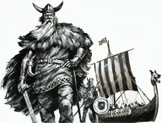Viking en langschip