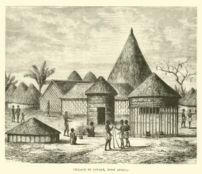 Dorp in Lovale, West-Afrika