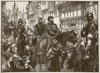 Wallace op weg naar Westminster Hall, illustratie uit Cassells Geïllustreerde Geschiedenis van Engeland