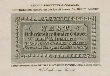 West, fourniturenhandelaar, hosier, handschoenmaker en kantverkoper