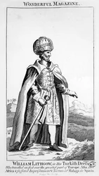 William Lithgow in zijn Turkse Kleding, illustratie uit Wonderful Magazine, ca.1750-90