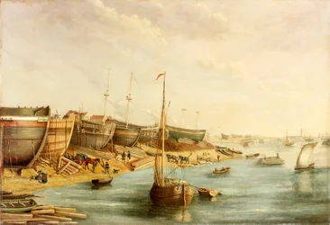 William Piles Scheepswerf, North Sands, ca. 1830