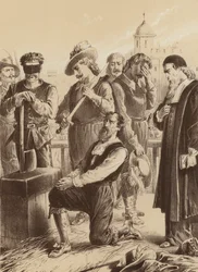 William Burggraaf Stafford, "Hij knielde neer voor het blok"