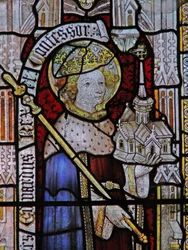 Raam Ew met St. Ethelbert (verkeerd gelabeld als Edward de Belijder in de 19e eeuw!)