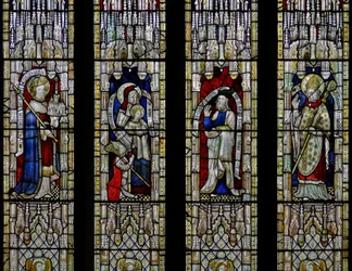 Raam Ew met St. Ethelbert, St. Anna en de Maagd, Joachim, St. Thomas van Hereford