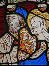 Raam Ew met St. Maria Salome, Zebedeüs met de jonge St. Johannes