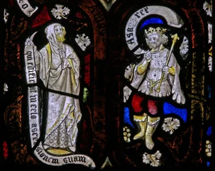 Raam Ew met Jesseboom figuren: Asa en een profeet