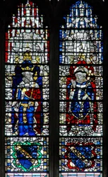 Raam c19 met een koning en een aartsbisschop