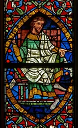 Raam met een genealogische figuur: Boaz