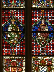 Raam met een genealogische figuur: David en Nathan