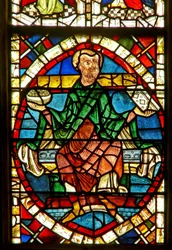 Raam met een genealogische figuur: Jechonias