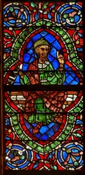 Raam met een genealogische figuur: Jonan