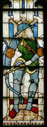 Raam met een vijand van de kerk