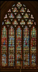 Raam e-1 met Noach, Abraham, David, Jesaja en Maleachi; Eva, de Slang, Maagd en Kind, de Koperen Slang en Mozes