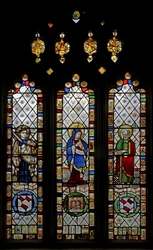 Raam nr. 3 met St. Johannes, Maagd Maria, St. Paulus