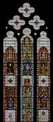 Raam w32 met St. George, St. Laurentius, St. Stefanus, St. Cuthbert, St. Petrus, St. Anna, St. Joachim