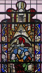 Raam w43 met de geboorte van St. Johannes de Doper
