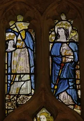 Raam w4 met St. Osith? en St. Etheldreda?